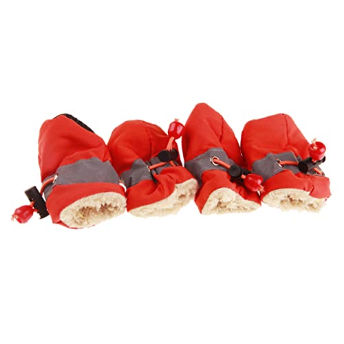 Hohopeti Outdoor Haustier Nicht-Hund Indoor & Haustiere rutschfest - Größe Booties Slip Tragbar Groß Roter Schutz Pfotenabnutzung Winter Warme Schuhe/Hunde Für Schuhe - von Hohopeti