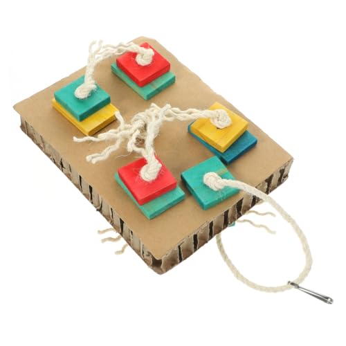 Hohopeti Papageienkäfig Vogelspielzeug holzspielzeug holzspielsachen Papageien Farbenfrohes Spielzeug Vogelkäfig-Zubehör Bird Toys Vogel hängendes Spielzeug Vogel Papagei Spielzeug hölzern von Hohopeti