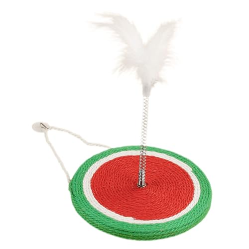 Hohopeti Sisal Ball Katzen Spielzeug Kratzunterlage Kratzbrett Interessanter Katzenkratzer Kratzbrett-Pflaume-Teaser Kratzteppich Für Katzen Katzenfeder-Teaser-Spielzeug Schaber MDF von Hohopeti