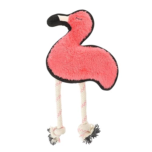 Hohopeti Flamingo-Hundespielzeug in Tierform Quietschspielzeug Flauschiges Spielzeug für Welpen zum selbstständigen Spielen und Trainieren von Hohopeti