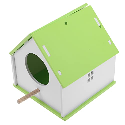 Hohopeti Vogelnest aus Holz, zum Aufhängen, Vogelhaus, Vogelhütte, Kolibrihaus, Holz, Vogelhütte, Verzierungen zum Basteln, handgefertigte Vögel, Papageien, ökologisches Brett, PVC von Hohopeti