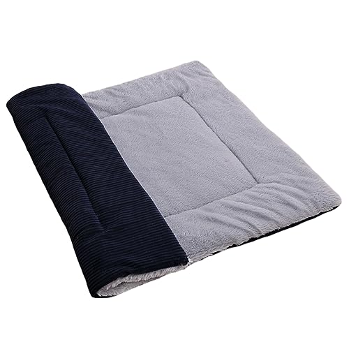 Hohopeti Your Pet Plüsch-hundematte Wendbares Hundebett Haustier-komfortbett Hundematten Weiche Bodenunterlage Warmer Sofaschutz Größe S Marineblau von Hohopeti