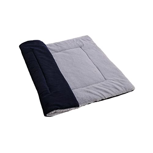 Hohopeti Katzenbett 60x40cm Winter Pet Cat Cushion Dicke Und Warme Bodenmatratze Für Haustiere Wendbare Katzenmatte Dunkelblau Ideal Für Katzen Und Kleine Hunde von Hohopeti