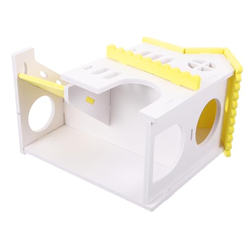 Hohopeti verschleißfestes Hamsterspielzeug Hamster Spielzeug Hamster Schlafhaus Hamster Käfig Dekoration Hamsternest Plüschtier hamsterkäfig Käfig-Chinchilla-Versteck Hamsterhaus PVC Yellow von Hohopeti