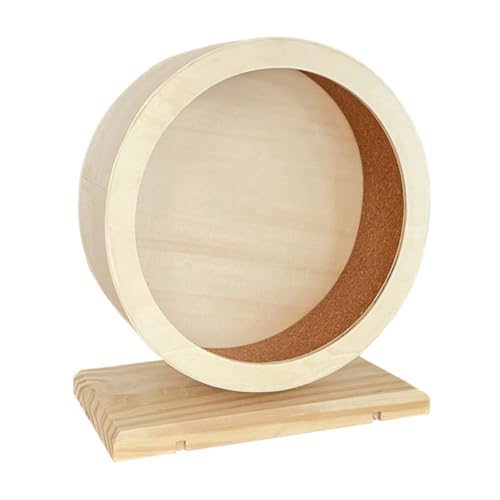 Hohopeti Haustierspielzeug Aus Holz Stummes Laufrad Für Hamster Eichhörnchen Laufspielzeug Stabile Basis Nicht Für Bewegung von Hohopeti