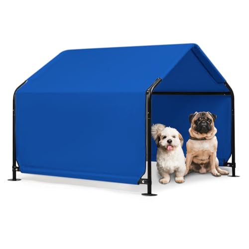 Outdoor Pet Shade Dog Shade Shelter, Versatile Pet Canopy Tent Pet Markise for Dogs, Cats, Small Animals and Livestock, 4'x4'x3' Waterproof, Sun Protection, Blue von Hohuqeri