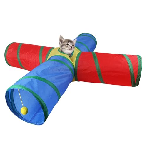 Holdes Katzen -Tunnelspielzeug, Katzenspieltunnel,Faltbare Katzentunnel Rainbow Kitten Tube - Interaktive Haustierspielzeug tragbare Tierversorgung für Frettchen und Kaninchen von Holdes