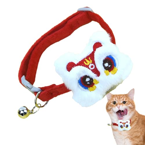 Holdes Katzenglockenhalsband, Jingle-Halsband für Katzen,Verstellbares süßes Löwen-Neujahrs-Kätzchenhalsband - Haustiergeschenke, Haustierzubehör, Trainingshalsband, Katzen-Neujahrsoutfit von Holdes