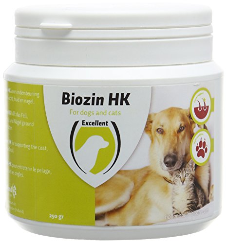 Excellent Biozin - Ergänzungsfuttermittel für Haustiere - Haut, Fell und Nägel - Hunde und Katzen - 250g von Holland Animal Care