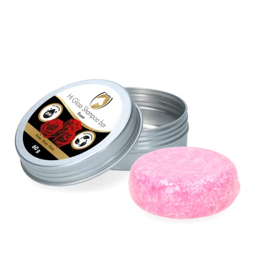 Excellent Hi Gloss Shampoo bar Rosen - Shampoo bar mit starker Reinigungs- und Pflegekraft - Für Pferde geeignet - 60 Gramm von Holland Animal Care