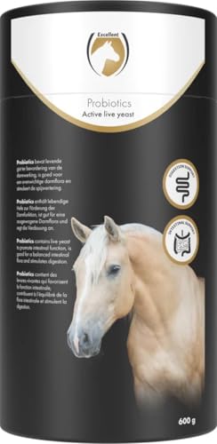 Excellent Horse Probiotics - 600 gr - Unterstützung der Darmfunktion - Pulverform - Ergänzungsfuttermittel - Stimuliert die Verdauung - Tierergänzung von Holland Animal Care