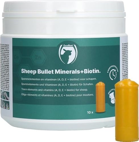 Excellent - Sheep Bullet Mineralien + Biotin - Geeignet für Schafe - Ergänzungsfuttermittel - 10 Stück von Holland Animal Care