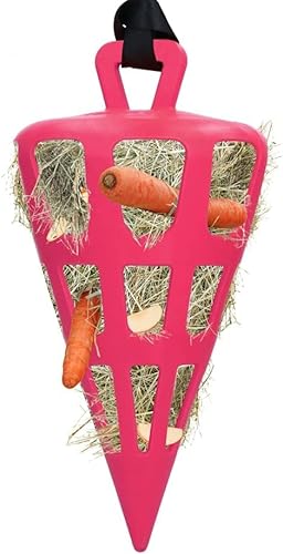 Hay Slowfeeder Fun&Flex Wurzel - Heufutterautomat für Pferde - Geeignet für Weidetiere - Gegen Stallverfall - Fördert die Gesundheit - Bis zu 1 kg Heu - Ø 22 CM - Rosa von Holland Animal Care