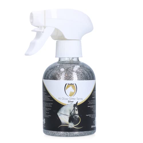 Holland Animal Care Excellent Hi Gloss Glitzerspray - Mähnenspray für Pferde - Schönes Glitzern auf Fell, Mähne und Schweif - Für Pferde geeignet - 250 ml - Silber von Holland Animal Care