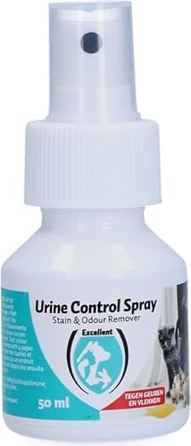 Holland Animal Care Excellent Urine Control Spray 50 ml - Geruchsneutralisierer - Entfernt Urinflecken und -Geruch - Sauberkeitserziehung für Hunde - Für Haustiere von Holland Animal Care