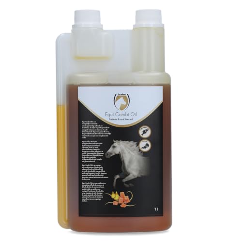 Holland Animal Care Horse Equi Combi Oil - 1 L - Ergänzungsfuttermittel für Pferde und Ponys - Öl - Hochwertiges Lachsöl & Lebertran - Omega 3 - Vitamin A & D von Holland Animal Care