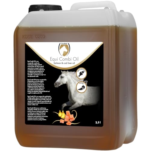 Holland Animal Care Horse Equi Combi Oil - 2.5 L - Ergänzungsfuttermittel für Pferde und Ponys - Öl - Hochwertiges Lachsöl & Leberöl - Omega 3 - Vitamin A & D von Holland Animal Care