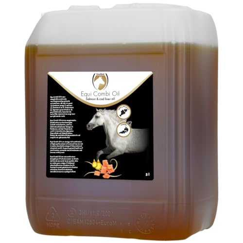 Holland Animal Care Horse Equi Combi Oil - 5 L - Ergänzungsfuttermittel für Pferde und Ponys - Öl - Hochwertiges Lachsöl & Leberöl - Omega 3 - Vitamin A & D von Holland Animal Care