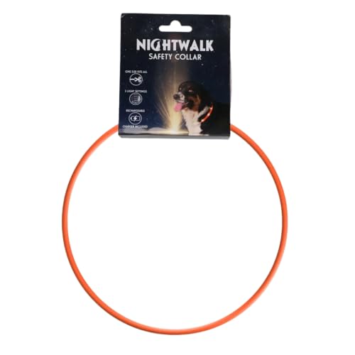 Nightwalk Safety Collar - Hundehalsband - Beleuchtung Hund - Hunde Leuchthalsband - LED - Wiederaufladbar - Wasserdicht - Einheitsgröße - Orange von Holland Animal Care