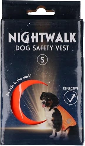 Nightwalk Sicherheitsweste - Rückenlänge 25 cm - Sicherheitsweste Hund - Hundeweste - Reflektierende Sicherheitsweste - Größe S - Orange von Holland Animal Care