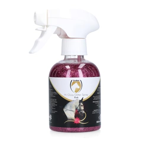 Holland Animal Care Excellent Hi Gloss Glitzerspray - 250 ml - Mähnenspray für Pferde - Schönes Glitzern - Schweifspray - Glanzspray Pferd - Für Pferde geeignet - Pink von Holland Animal Care