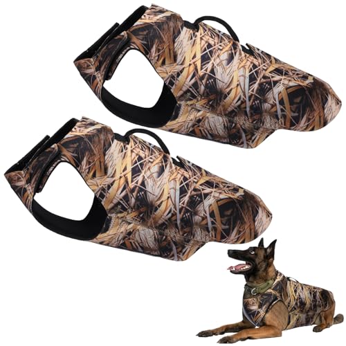 Hollowfly Hunde-Jagdweste, Neopren, Wasservögel, Camouflage, Hundeweste für Entenjagd, Training, verstellbar, 5 mm dick, taktische Ausrüstung, Zubehör (XL) von Hollowfly