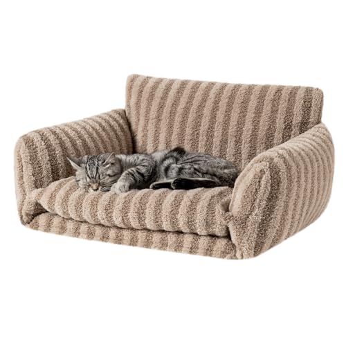 Hollypet Flauschiges Plüsch, multifunktional, doppellagig, weich, orthopädisches Sofa, Nest für kleine Katzen und Hunde, Khaki (25 x 20 x 13 cm) von Hollypet