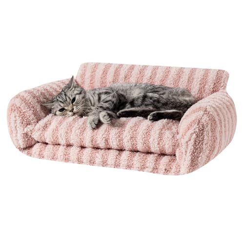 Hollypet Flauschiges Plüsch, multifunktional, doppellagig, weich, orthopädisches Sofa, Nest für kleine Katzen und Hunde, Rosa (53 x 38 x 20 cm) von Hollypet