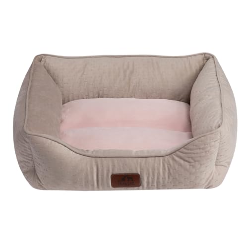 Hollypet Hundebett und Katzenbetten für mittelgroße und kleine Hunde/Welpen, Indoor-Katzen, mikrowellengesteppt, rechteckig, waschbar, weich, beruhigend, langlebig, Haustier-Kuschelbett mit von Hollypet