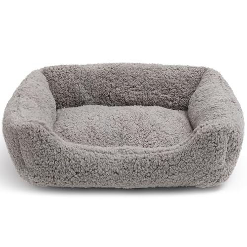 Hollypet Katzenbett Kleines Hundebett, Haustierbett für Katzen und Welpen, Weiches Katzenbett Atmungsaktives Haustierkissen, Hellgrau (55 * 45 * 15cm) von Hollypet