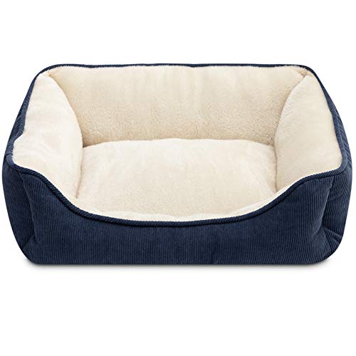 Hollypet Katzenbett Kleines Hundebett Haustierbett für Katzen und Welpen, Weiches Haustierschlafbett Atmungsaktives Haustierkissen, Blau (55 * 45 * 15cm) von Hollypet