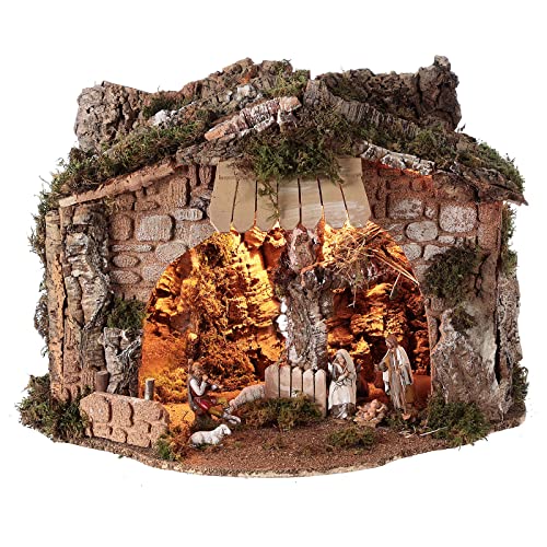 Höhle mit Spiegel für Tiefenwirkung, 40x50x35 cm, mit 10 cm Figuren von Moranduzzo von Holyart