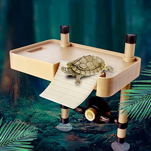 Holzsammlung Schildkröte Basking Platform Schildkröte Kletterrampe mit Starkem Saugnapf Plastik Schwimminsel Aquarium Terrarium Dekoration für Kleine Reptilien Schildkröte Molch Haustier Liefert von Holzsammlung