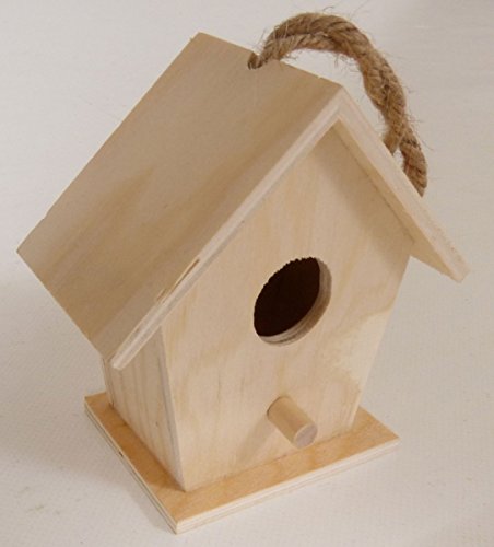 Holzspielzeug Peitz Eckiges Naturholz-Vogelhaus-Futterkasten-Nistkasten SLH3726 - Basteln - Bemalen von Holzspielzeug Peitz