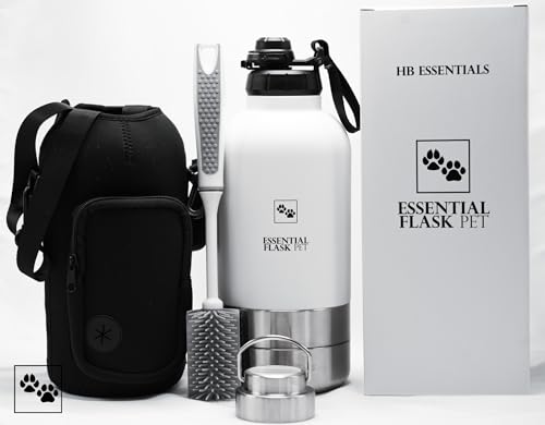 Essential Flask Pet 1,8 l tragbare Hundewasserflasche, tragbare Hundewasserschüssel, Hundewasserflasche, Hunde-Reise-Wasserflasche, Hunde-Reisezubehör, Reise-Hundenäpfe, Hundenäpfe, Hundenäpfe, von Home Body Essentials