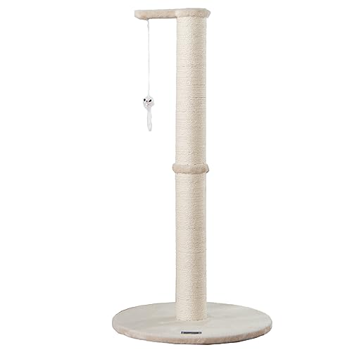 HOME DELUXE - Kratzpfosten NEVA - Farbe: Beige, Maße: 101 x 49 x 49 cm, Material: Polyester, Sisal, Gestell: MDF I Katzenbaum Kratzpfosten Kratzstamm von Home Deluxe