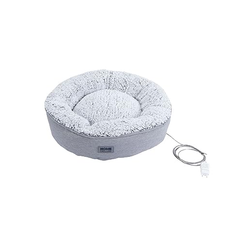 Home Deluxe - Beheizbares Haustierbett Comfy - 50 x 50 x 13 cm, Farbe: Grau, Baumwollfüllung, Stecker mit USB Anschluss I Hundebett Hundekissen Bett für Katzen von Home Deluxe