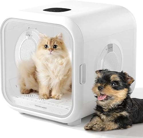 HomeRunPet Drybo Plus Automatischer Haustiertrockner für Katzen und Kleine Hunde - 360° Trocknung, Ultraleiser Hundeföhn mit Intelligenter Temperaturkontrolle, Patentierter Sicherheitsfunktion, 50L von HomeRunPet