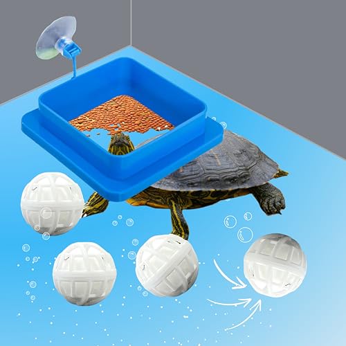 Aquatic Turtle Tank Zubehör Futterring und Nitrifizierungsbälle, Schildkröten-Futterring mit Saugnapf, Fischfutterhalter und Wasserspielzeug für Schildkröten, Schildkröten, Goldfische, Guppy Aquatic Turtle Tank Zubehör Futterring und Nitrifizierungsbälle, Schildkröten-Futterring mit Saugnapf, Fischfutterhalter und Wasserspielzeug für Schildkröten, Schildkröten, Goldfische, Guppy von Homedy Crafts