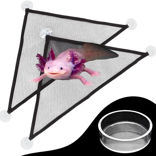 Homedy Crafts Axolotl Hängematte für Aquarium mit Futternapf (Schwarz, M) von Homedy Crafts