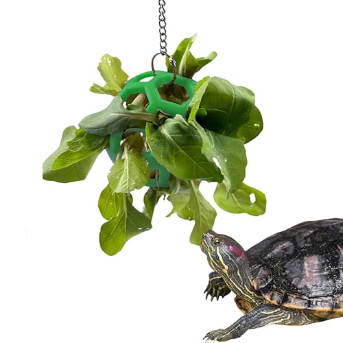 Schildkröten-Futterball mit Kette, hängender Schildkröten-Leckerli-Ball, Schildkröten-Anreicherungsspielzeug für Käfig, automatischer Spender für Tank, Kaninchenfutterspender für Haustier, Kaninchen, von Homedy Crafts