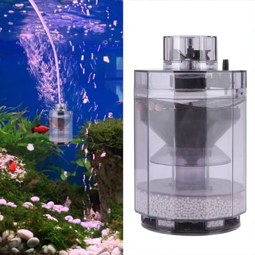 Homeriy Aquariumfilter, 3-in-1-Pumpe, Fischhocker-Vakuumfilter, interner Aquariumfilter für Fischkot-Sammler, Aquarium-Zubehör für gesunde Wasserqualität von Homeriy