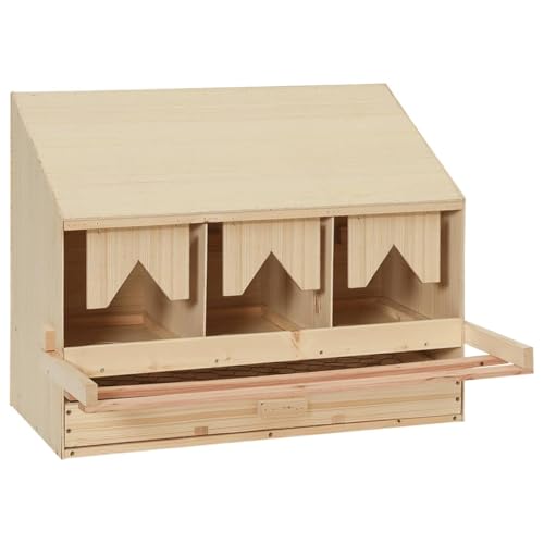 Homgoday Bruthaus für Hühner, 3 Fächer, 72 x 33 x 54 cm, Kiefernholz, Innenausstattung für Wohnzimmer, Büro, Schlafzimmer von Homgoday