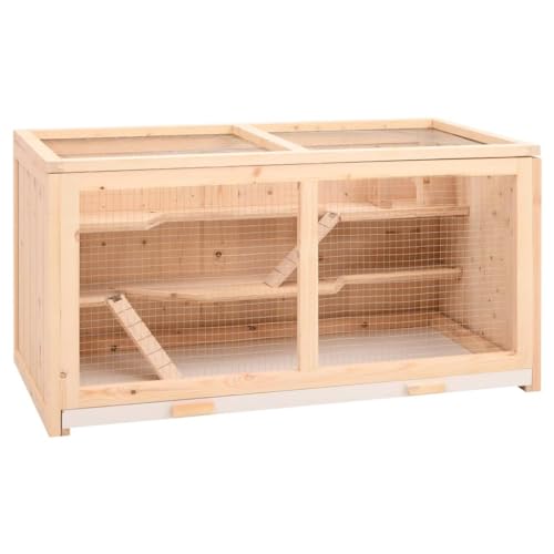 Homgoday Dekoration für Möbel, Käfig für Hamster 89,5 x 45 x 45 cm aus massivem Fichtenholz, Möbel für den Innen- und Außenbereich für Wohnzimmer Büro von Homgoday