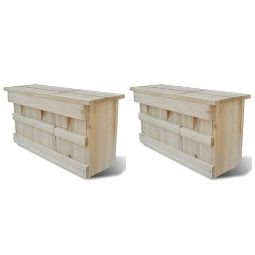 Homgoday Häuschen für die Uelli 2 Stück aus Holz 44 x 15,5 x 21,5 cm, Möbel für Haus Innen Außen Wohnzimmer Schlafzimmer von Homgoday