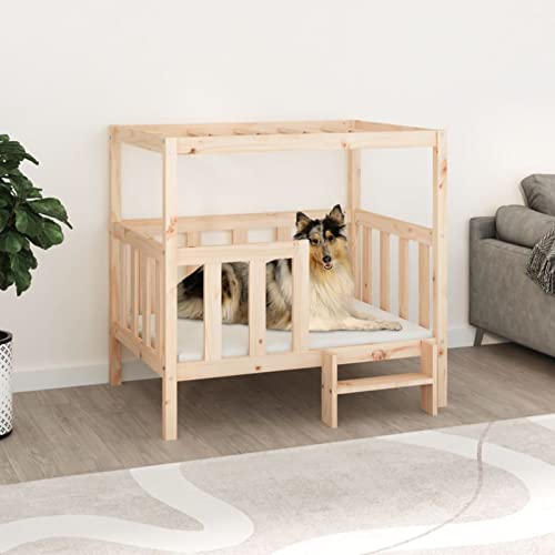 Homgoday Hundebett 105,5 x 83,5 x 100 cm Massivholz Kiefer, Hundebett Große Katzenbetten für Indoor Katzen und Welpen, Hundebett Sofa, Hundebett Matte für mittelgroße und große Haustiere Tiere & von Homgoday