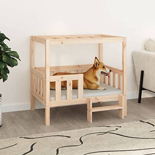 Homgoday Hundebett 95,5 x 73,5 x 90 cm Massivholz Kiefer, Hundebett Große Katzenbetten für Indoor Katzen und Welpen, Hundebett Sofa, Hundebett Matte für mittelgroße und große Haustiere Tiere & von Homgoday