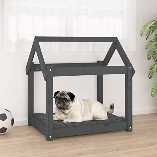 Homgoday Hundebett Grau 71x55x70cm Massivholz Kiefer Hundebett Große Katzenbetten für Indoor Katzen und Welpe Hundebett Sofa Hundebett Matte für mittelgroße und große Haustiere Tiere & Haustierbedarf von Homgoday