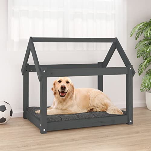 Homgoday Hundebett Grau 81x60x70cm Massivholz Kiefer Hundebett Große Katzenbetten für Indoor Katzen und Welpe Hundebett Sofa Hundebett Matte für mittelgroße und große Haustiere Tiere & Haustierbedarf von Homgoday