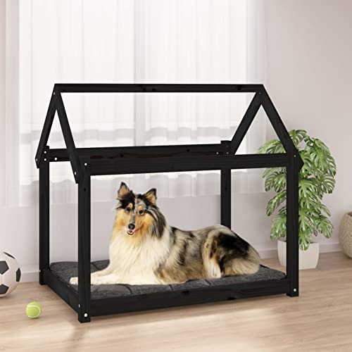 Homgoday Hundebett Schwarz 101x70x90cm Massivholz Kiefer Hundebett Große Katzenbetten für Indoor Katzen und Welpe Hundebett Sofa Hundebett Matte für mittelgroße und große Haustiere Tiere & von Homgoday